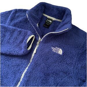 The North Face Women’s M Blue Full Zip Fleece Fuzzy Outdoor Teddy Jacket EUC